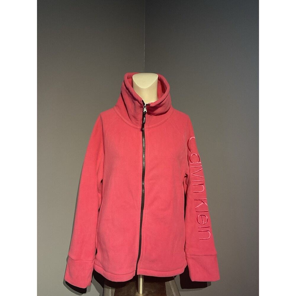 Calvin Klein Performance Jacket Women's Large Pink Full Zip Fleece